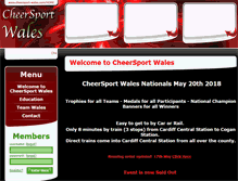 Tablet Screenshot of cheersport-wales.com